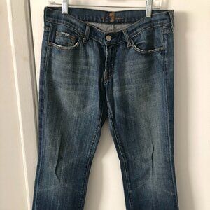 7 For All Mankind Dark Blue Flare Bootcut Jeans